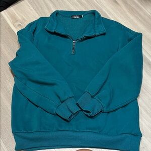 Teal Zip-Up Women's Sweater